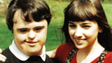 Actor with Down syndrome Stephane Ginnsz and Emmy Award winner Eden Riegel in the movie Duo